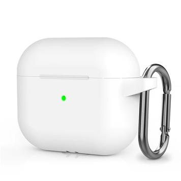 Чохол для AirPods Pro силіконовий з карабіном White