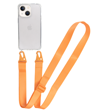 Прозорий чохол для iPhone 15 Plus з ремінцем Clear Crossbody Orange