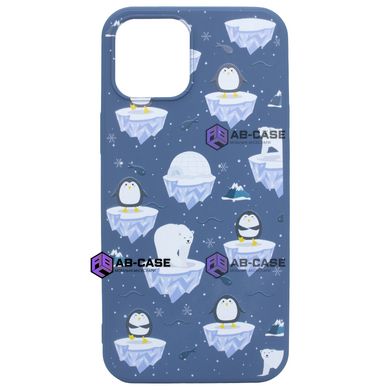 Чохол для iPhone X | Xs WAVE Winter Case White Bear and Penguins Dark Blue