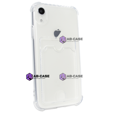 Чохол для iPhone XR Card Holder Armored Case з карманом для картки прозрачный