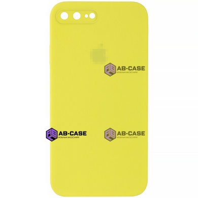 Чехол Silicone Case FULL CAMERA (square side) (для iPhone 7/8 PLUS) (Yellow)