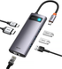 Перехідник Baseus 6 in 1 (USB-C to HDMI | 3xUSB | Ethernet | USB-C 100w | Type-C) Hub докстанція Gray 1