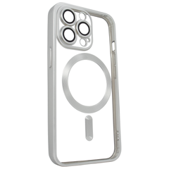 Чехол для iPhone 15 Pro матовый Shining with MagSafe с защитными линзами на камеру Titanium Silver