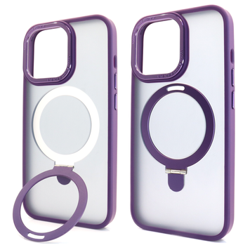 Чехол Matt Guard Magsafe для iPhone 12/12 Pro с подставкой Deep Purple