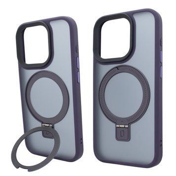 Чехол для Phone 16 Pro Max: Nofelet MATT Ring Case (MagSafe) с подставкой &mdash; Deep Purple