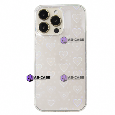 Чохол прозорий для iPhone 13 Pro Hologram Case Heart Clear