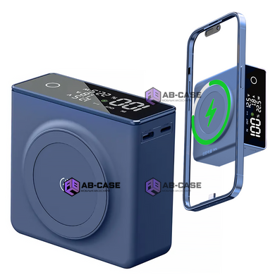 Беспроводной магнитный павербанк 20000 mAh 22.5w Magnetic Q7 Display для iPhone MagSafe Deep Navy