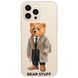 Чехол прозрачный Print Bear Stuff для iPhone 15 Pro Max Мишка в пальто