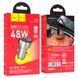 Автомобильная зарядка 48W Hoco Z50 Leader (PD30W + QC3.0, Дисплей) &ndash; Grey 1