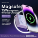 Беспроводной магнитный павербанк 20000 mAh 22.5w Magnetic Q7 Display для iPhone MagSafe Purple 3