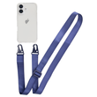 Прозрачный чехол для iPhone 16 Plus c ремешком Clear Crossbody Midnight Blue