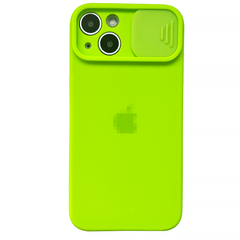 Чохол для iPhone 14 Silicone with Logo Hide Camera Green