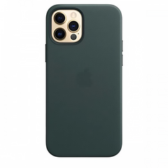 Кожаный чехол Leather Case with MagSafe Pine Green для iPhone 12 Pro Max