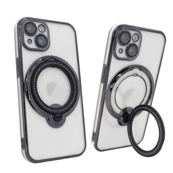 Чехол для iPhone 15 Clear Shining Holder with MagSafe Black