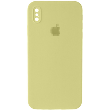 Чехол Silicone Case FULL CAMERA (square side) (для iPhone Xs Max) (Mellow Yellow)