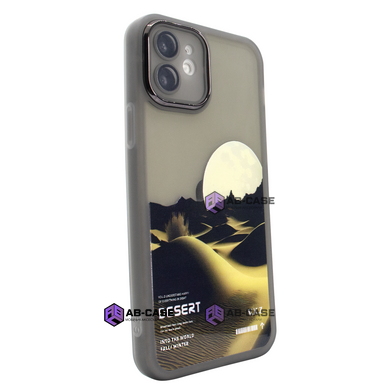 Чехол для iPhone 12 Print Nature Desert с защитными линзами на камеру Black