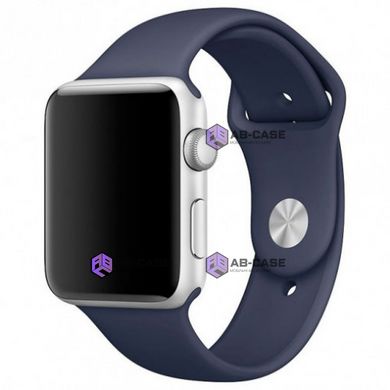 Силиконовый ремешок для Apple Watch (42mm, 44mm, 45mm, 49 mm №8 Midnighte Blue, S)