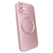 Чехол матовый Silicone with MagSafe для iPhone 12 c защитными линзами на камеру Pink