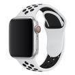 Ремінець силіконовий Nike Sport Band на Apple Watch 38mm, 40mm, 41mm, [42mm Series 10/11] - White-Black