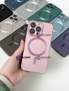Чехол матовый Silicone with MagSafe для iPhone 13 Pro Max c защитными линзами на камеру Pink