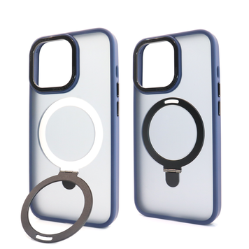 Чехол Matt Guard Magsafe для iPhone 12/12 Pro с подставкой Midnight Blue