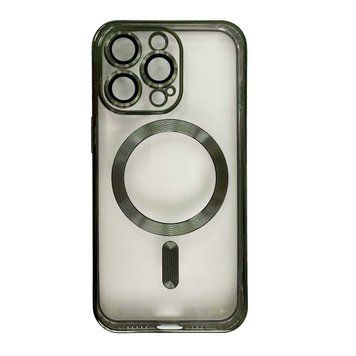 Чехол Shining with MagSafe для iPhone 13 Pro Max с защитными линзами на камеру Dark Green