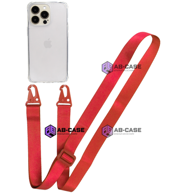 Прозорий чохол для iPhone 15 Pro з ремінцем Clear Crossbody Red