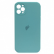 Чехол Silicone Case FULL CAMERA (square side) (для iPhone 12 pro Max) (Sea Blue)