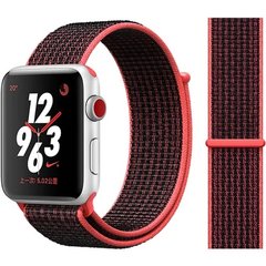 Ремінець на Apple Watch Nylon Loop нейлоновий (42mm, 44mm, 45mm, 49mm Red-Black)