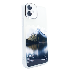Чехол для iPhone 12 Print Nature White Lakes с защитными линзами на камеру White