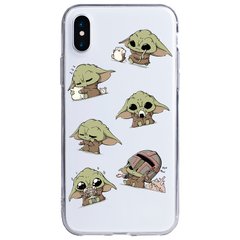 Чохол прозорий Print Baby Yoda (Star Wars) на iPhone X/XS