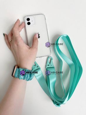 Прозрачный чехол для iPhone 14 Pro Max c ремешком Crossbody Spearmint