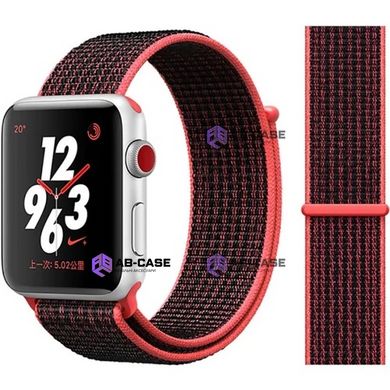 Ремешок для Apple Watch Nylon Loop нейлоновый (42mm, 44mm, 45mm, 49mm Red-Black)
