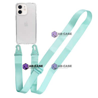 Чохол для iPhone 12 mini : з ремінцем прозорий Crossbody &ndash; Spearmint