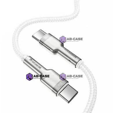 Кабель плетеный Baseus Type-C to Type-C 100W 2m Cafule Metal Cable White