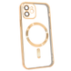 Чехол Shining with MagSafe для iPhone 12 с защитными линзами на камеру Gold