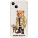 Чохол прозорий Print Bear Stuff на iPhone 13 mini Мишка с собакой