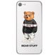 Чехол прозрачный Print Bear Stuff для iPhone SE2 Мишка в кофте