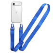 Прозрачный чехол для iPhone 17 Air c ремешком Clear Crossbody Blue