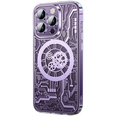 Чохол Clock with MagSafe на iPhone 14 Pro Max прозорий Deep Purple