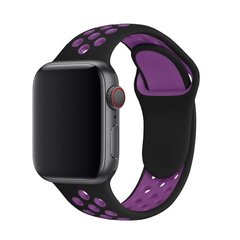 Ремінець силіконовий Nike Sport Band на Apple Watch 42|44|45|49mm Black-Purple