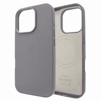 Чехол для iPhone 16 Pro Leather Case PU with MagSafe - Dark Gray