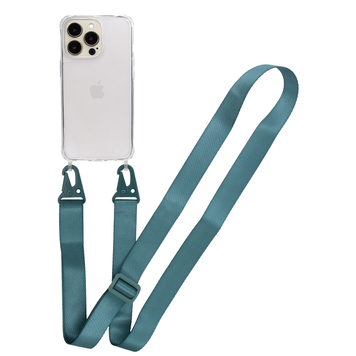 Прозорий чохол для iPhone 15 Pro з ремінцем Clear Crossbody Forest Green