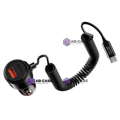 Автомобільна зарядка 110W XO CC59 (1A+1C) + Вбудований кабель Type-C &ndash; Чорний