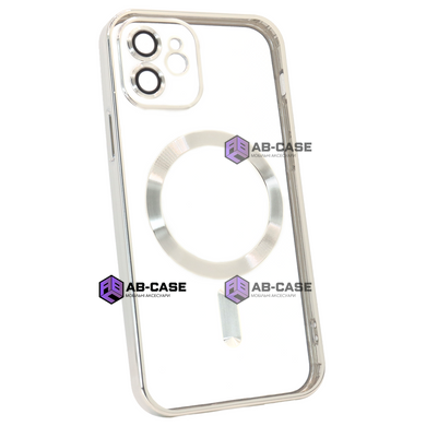 Чехол Shining with MagSafe для iPhone 12 с защитными линзами на камеру Silver