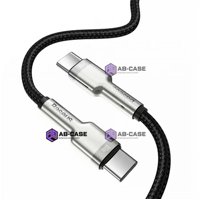 Кабель плетеный Baseus Type-C to Type-C 100W 2m Cafule Metal Cable Black