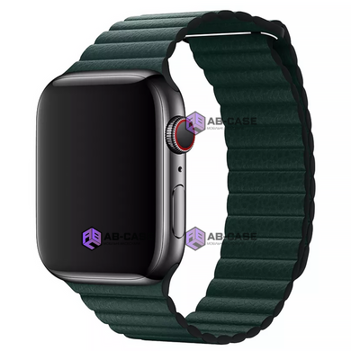 Шкіряний ремінець Leather Loop Band на Apple Watch 38|40|41mm Forest Green