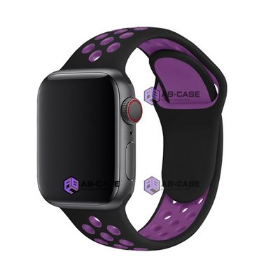 Ремешок силиконовый Nike Sport Band для Apple Watch 42|44|45|49mm Black-Purple