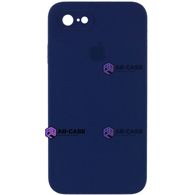Чехол Silicone Case FULL CAMERA (square side) (для iPhone 7/8/SE2, Deep navy)