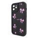 Чохол для iPhone 12 &ndash; Pretty Things "Pink Bows &ndash; Black"